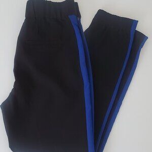 DYNAMITE Black Joggers Blue Side Stripe Wide Elasticized Cuffs & Back Waist